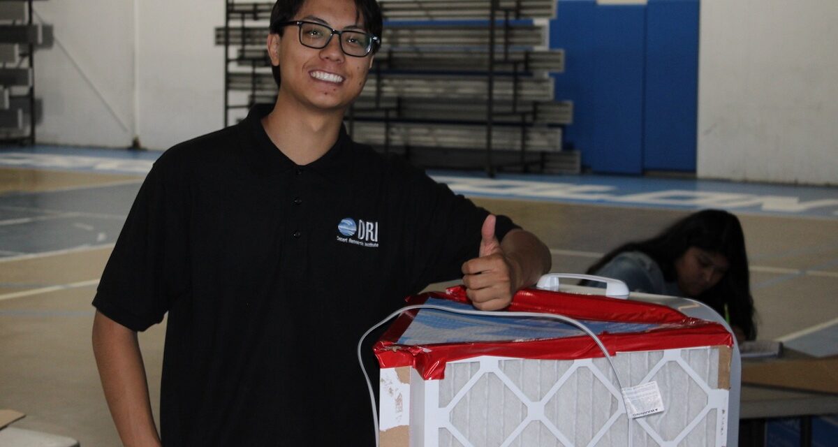 Estom Yumeka Maidu student teaches DIY air filtration techniques to help reservation communities during wildfire season