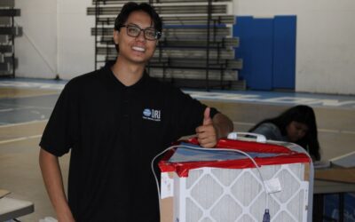 Estom Yumeka Maidu student teaches DIY air filtration techniques to help reservation communities during wildfire season