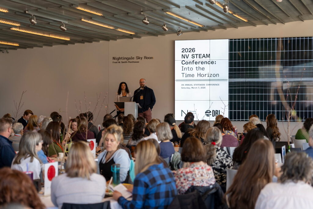 Colin Roberston, Senior Vice President of Education and Research at the Nevada Museum of Art, and Emily McDonald-Williams, Director of STEM Education program at DRI, welcome educators to the 2026 NV STEAM Conference