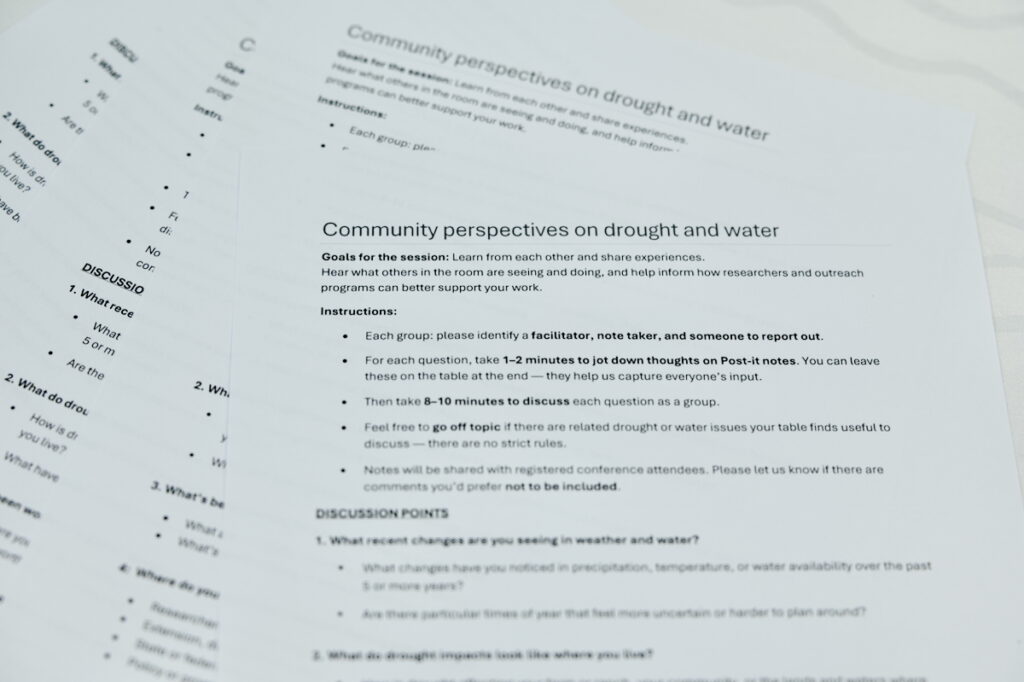 Discussion questions for climate impact workshop