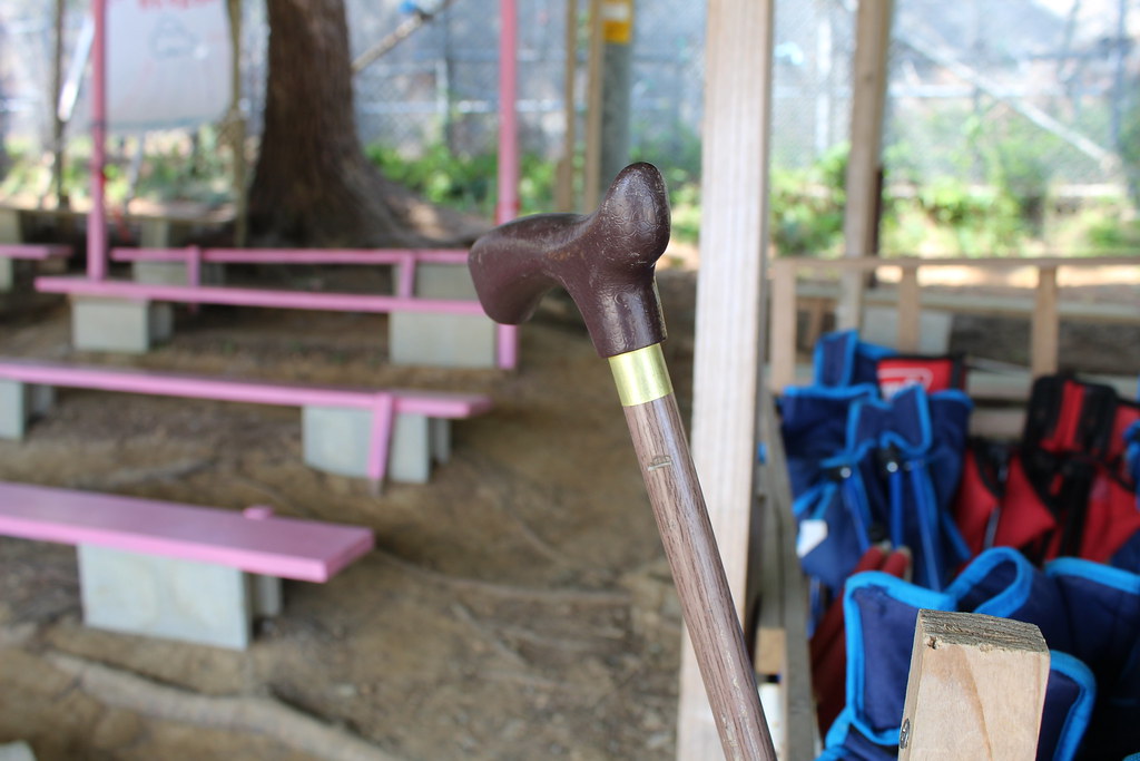 A wooden cane at Camp Schwab – Sit-in location for Uchinānchu elders and activists in their fight to protect the beautiful ocean in Henoko